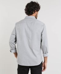 Camisa-Masculina-Relaxed-Mini-Print-com-Bolso-Manga-Longa-Cinza-9468012-Cinza_2