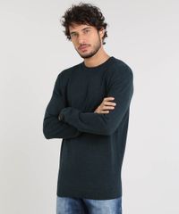 Sueter-Masculino-Basico-em-Trico-Verde-Escuro-9364114-Verde_Escuro_1