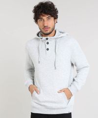 Blusao-Masculino-Texturizado-com-Capuz-e-Gola-Cinza-Mescla-Claro-9349169-Cinza_Mescla_Claro_1