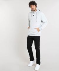 Blusao-Masculino-Texturizado-com-Capuz-e-Gola-Cinza-Mescla-Claro-9349169-Cinza_Mescla_Claro_3