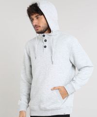 Blusao-Masculino-Texturizado-com-Capuz-e-Gola-Cinza-Mescla-Claro-9349169-Cinza_Mescla_Claro_4