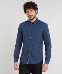 Camisa-Masculina-Slim-Estampada-Mini-Print-Manga-Longa-Azul-Marinho-9253937-Azul_Marinho_1