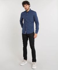 Camisa-Masculina-Slim-Estampada-Mini-Print-Manga-Longa-Azul-Marinho-9253937-Azul_Marinho_3