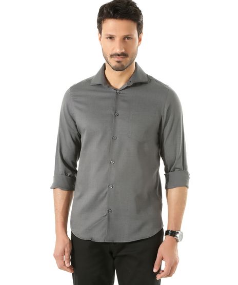 Camisa-Social-Slim-Estampada-de-Poa-Chumbo-8302708-Chumbo_1