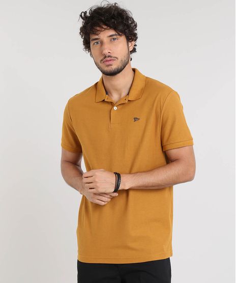 Polo-Masculina-Basica-em-Piquet-Manga-Curta-Caramelo-9449830-Caramelo_1