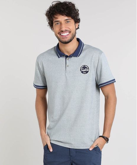 Polo-Masculina-Texturizada-com-Bordado-Manga-Curta-Azul-9392830-Azul_1