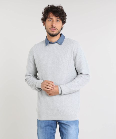 Sueter-Masculino-Basico-em-Trico-Cinza-Mescla-Claro-9364113-Cinza_Mescla_Claro_1