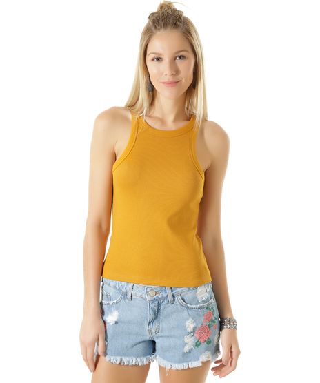 Regata-Basica-Canelada-Amarelo-Escuro-8453743-Amarelo_Escuro_1