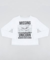 Blusao-Infantil-Cropped--Missing-Unicorn--em-Moletom-Cinza-Mescla-Claro-9457400-Cinza_Mescla_Claro_1