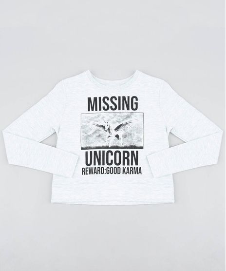 Blusao-Infantil-Cropped--Missing-Unicorn--em-Moletom-Cinza-Mescla-Claro-9457400-Cinza_Mescla_Claro_1