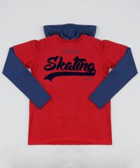 Camiseta-Infantil--Vintage-Skating--com-Capuz-Manga-Longa-Vermelha-9440390-Vermelho_1