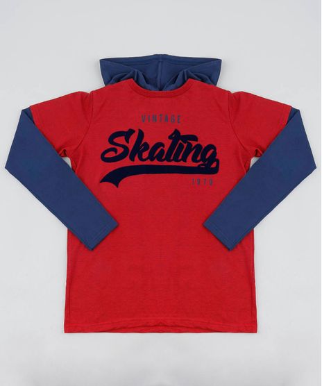 Camiseta-Infantil--Vintage-Skating--com-Capuz-Manga-Longa-Vermelha-9440390-Vermelho_1