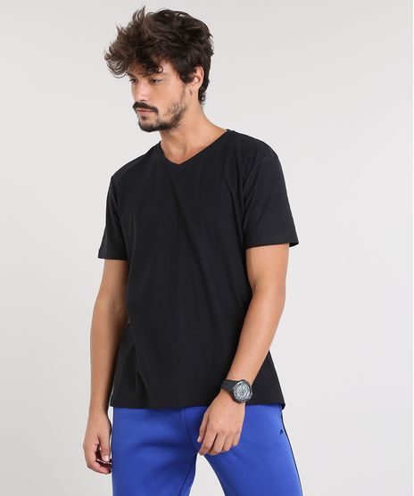 Camiseta-Masculina-Basica-Flame-Manga-Curta-Gola-V-Preta-7647200-Preto_1