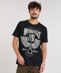 Camiseta-Masculina--American-Motorcycles--Manga-Curta-Gola-Careca-Preta-9451871-Preto_1