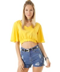 Blusa-Cropped-com-Amarracao-Amarela-8450981-Amarelo_1