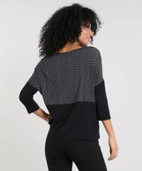 Blusa-Feminina-Estampada-com-Recortes-Manga-3-4-Preta-9453145-Preto_2