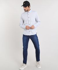 Camisa-Masculina-Listrada-com-Bolso-Manga-Longa-Cinza-Mescla-Claro-9455021-Cinza_Mescla_Claro_3