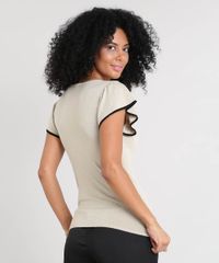 Blusa-Feminina-em-Trico-com-Babado-na-Manga-Decote-Redondo-Kaki-9363847-Kaki_2
