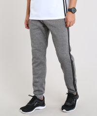 Calca-Masculina-Esportiva-Ace-em-Moletom-com-Faixas-Laterais-Cinza-Mescla-Escuro-9335532-Cinza_Mescla_Escuro_1