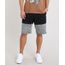 Bermuda-Masculina-Jogger-em-Moletom-com-Recorte-Preta-9466383-Preto_1