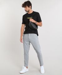 Calca-Masculina-Slim-Cropped-Estampada-Xadrez-com-Corrente-Cinza-Mescla-9449457-Cinza_Mescla_3