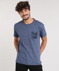 Camiseta-Masculina-com-Bolso-Estampado-Manga-Curta-Gola-Careca-Azul-9460498-Azul_1