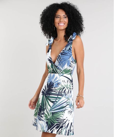 Vestido-Feminino-Curto-Estampado-de-Folhagem-com-No-nas-Alcas-Decote-V-Off-White-9454346-Off_White_1
