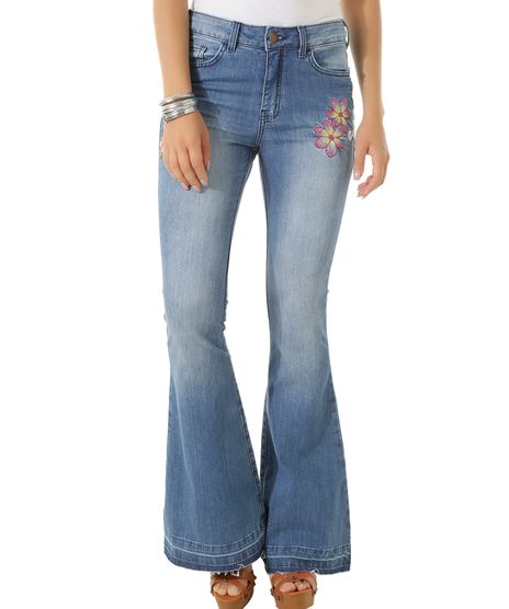 Calca-Jeans-Flare-com-Bordados-Dress-To-Azul-Claro-8433955-Azul_Claro_1