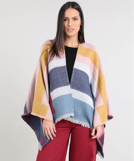 Capa-Feminina-Ampla-Longa-em-Trico-com-Listras-Multicor-9398106-Multicor_1