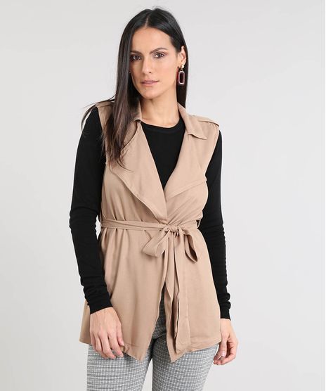 Colete-Feminino-Longo-com-Faixa-para-Amarrar-Kaki-9419817-Kaki_1