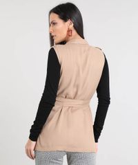 Colete-Feminino-Longo-com-Faixa-para-Amarrar-Kaki-9419817-Kaki_2