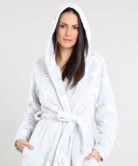 Roupao-Feminino-em-Fleece-Estampado-de-Coelho-com-Capuz-Manga-Longa-Cinza-Claro-9371919-Cinza_Claro_3