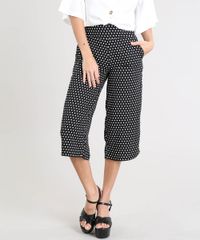 Calca-Pantacourt-Feminina-Estampada-de-Poa-Preta-9439211-Preto_1