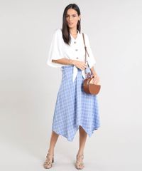 Saia-Feminina-Midi-Estampada-Xadrez-com-Pontas-e-Faixa-para-Amarrar-Azul-Claro-9369909-Azul_Claro_3