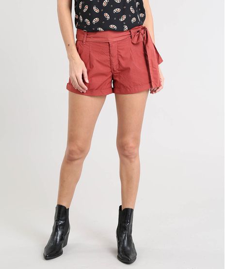 Short-Feminino-com-Faixa-para-Amarrar-Cobre-9463462-Cobre_1