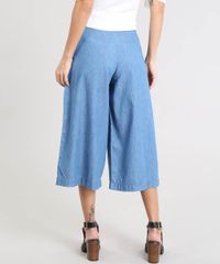 Calca-Pantacourt-Jeans-Feminina-com-Faixa-para-Amarrar--Azul-Medio-9527395-Azul_Medio_2