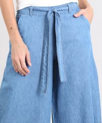 Calca-Pantacourt-Jeans-Feminina-com-Faixa-para-Amarrar--Azul-Medio-9527395-Azul_Medio_4