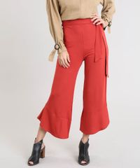 Calca-Pantacourt-Feminina-com-Babado-e-Faixa-para-Amarrar-Cobre-9383235-Cobre_1
