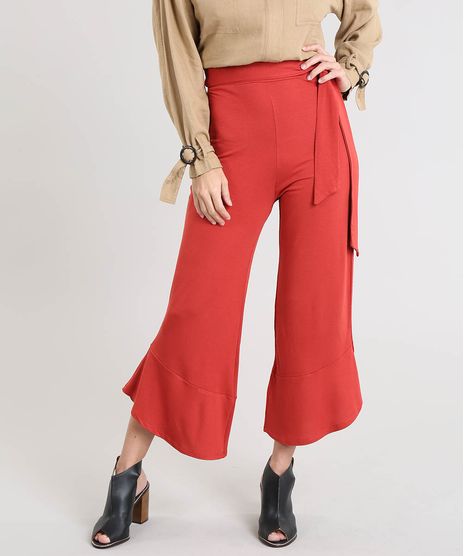Calca-Pantacourt-Feminina-com-Babado-e-Faixa-para-Amarrar-Cobre-9383235-Cobre_1