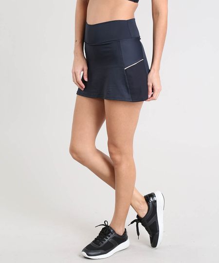 Short Saia Feminino Esportivo Ace com Recorte Preto Menor preço em Short Saia Feminino Esportivo Ace com Recorte Preto