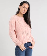 Sueter-Feminino-em-Trico-de-Chenille-Rose-9362256-Rose_1