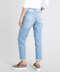 Calca-Jeans-Feminina-Mom-Clochard-com-Faixa-para-Amarrar-Azul-Claro-9463411-Azul_Claro_2