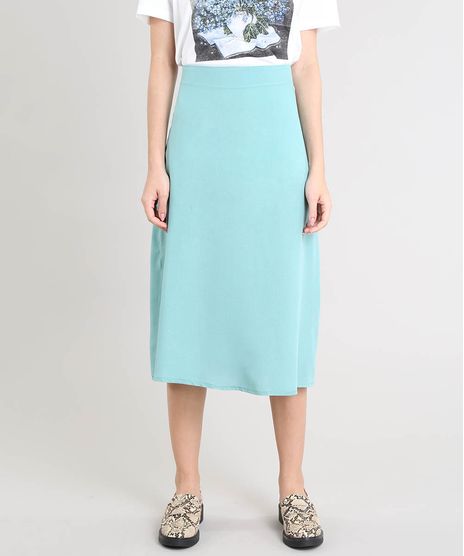 Saia-Midi-Feminina-Mindset-Evase-Verde-Claro-9565442-Verde_Claro_1