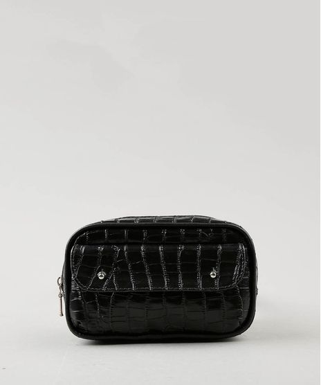 Pochete-Feminina-Mindset-Croco-Preta-9566494-Preto_1
