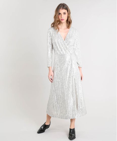 Vestido-Feminino-Mindset-Longo-Transpassado-com-Paete-Bege-Claro-9487422-Bege_Claro_1