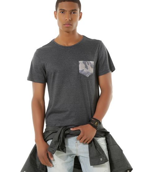 Camiseta-com-Bolso-Estampado-Cinza-Mescla-Escuro-8428281-Cinza_Mescla_Escuro_1