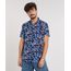 Camisa-Masculina-Estampada-de-Folhagem-Manga-Curta-Azul-Marinho-9450958-Azul_Marinho_1