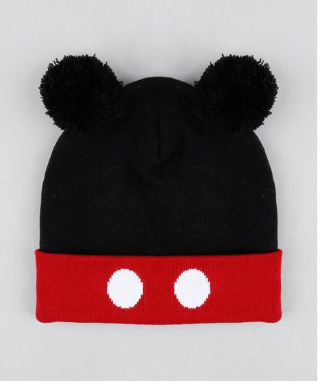 Gorro-Infantil-Mickey-em-Trico-com-Pompom-Preto-9360874-Preto_1