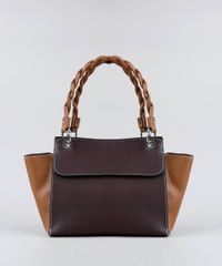 Bolsa-Feminina-Grande-Bicolor-com-Alca-Torcida--Vinho-9359471-Vinho_1