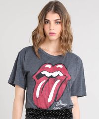 T-Shirt-Feminina-Mindset-The-Rolling-Stones-Manga-Curta-Decote-Redondo-Cinza-Mescla-Escuro-9479527-Cinza_Mescla_Escuro_1